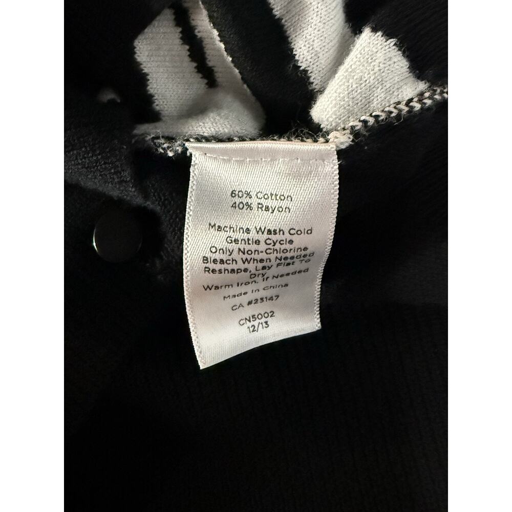 Talbots Cardigan Womens 2X Black White Zebra Print Button Front 3/4 Sleeve Knit - Picture 4 of 5